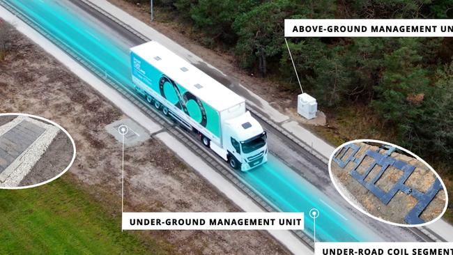 The technology involves copper coils underneath the road surface. Picture: Supplied.