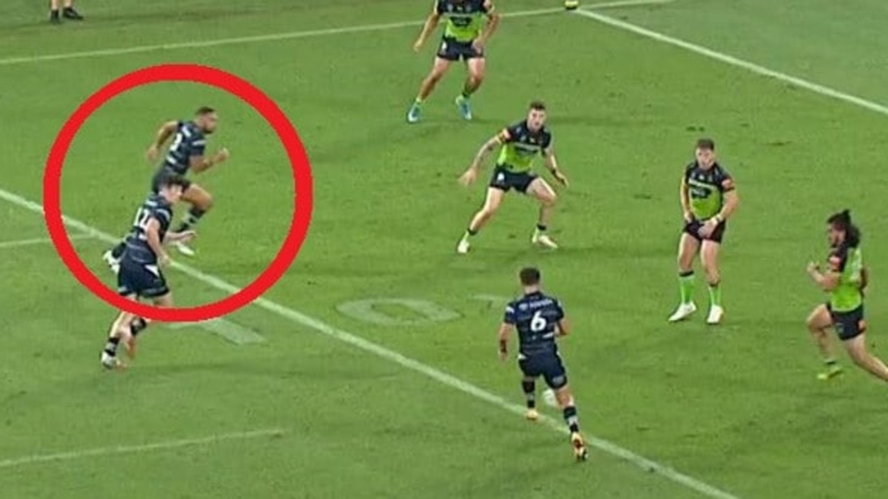 Was Cowboys centre Justin O'Neill offside?