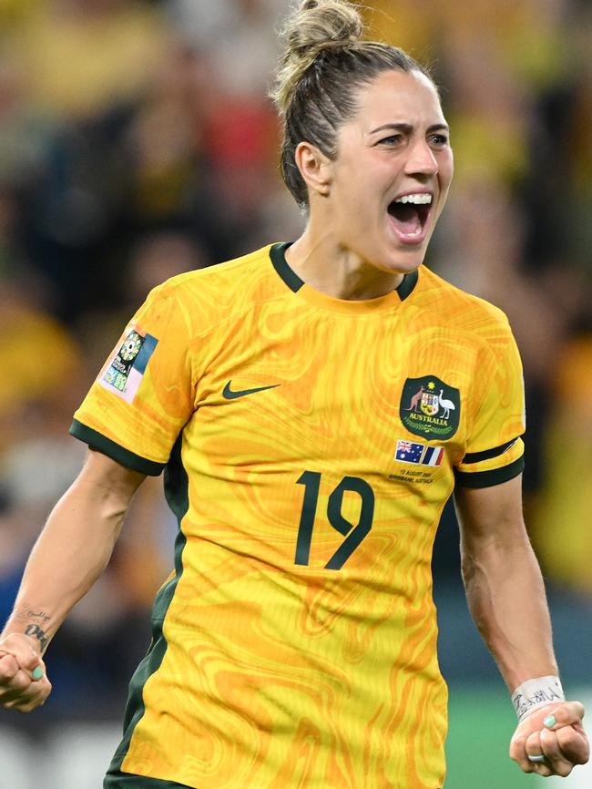 Katrina Gorry during the quarterfinal. Picture: Bradley Kanaris/Getty Images