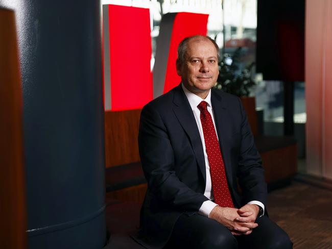 DAILY TELEGRAPH 10TH AUGUST 2023 Pictured at Westpac offices at Barangaroo in Sydney is Westpac Group Chief Executive Officer Peter King.Picture: Richard Dobson