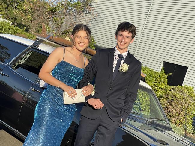 Rory Hard and Mikaela Bott arrive at the formal.