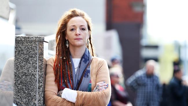 Mother of Jari Wise, Faith Tkalac outside Hobart Magistrates Court as Jari's former girlfriend, Melissa Oates attended court to enter a plea which was later adjourned. Picture: Zak Simmonds