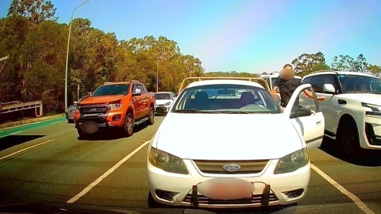 A man opens the driver’s door. Picture: Dash Cam Owners Australia/Facebook