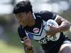 Heamasi Makasini on the run. Picture: Michael Gorton. NSWRL Junior Reps, Harold Matthews Cup round three, Newcastle Knights vs Western Suburbs Magpies at St Johns Oval, 17 February 2024