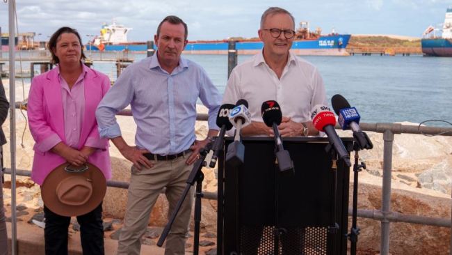 Prime Minister Anthony Albanese visited Port Hedland in Western Australia on Tuesday. Picture: Twitter.