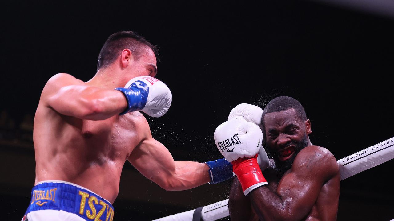 Tim Tszyu in action. Picture: Adam Bettcher/Getty Images