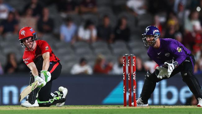 Sam Harper of the Renegades plays a stroke at Marvel Stadium, which could used to help knock off a decent portion of the BBL season.