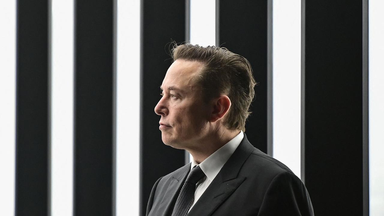 Tesla CEO Elon Musk is pictured as he attends the start of the production at Tesla’s “Gigafactory” in Gruenheide, southeast of Berlin. Picture: AFP