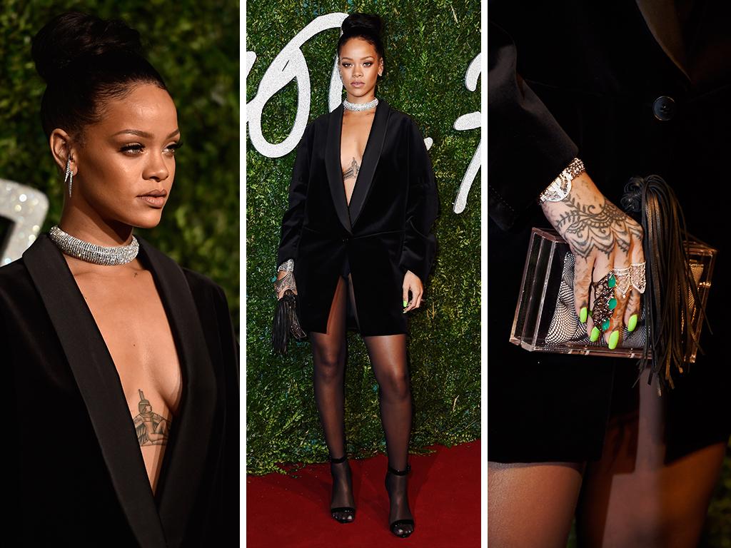 Rihanna attends the British Fashion Awards at London Coliseum on December 1, 2014 in London, England. Picture: Getty