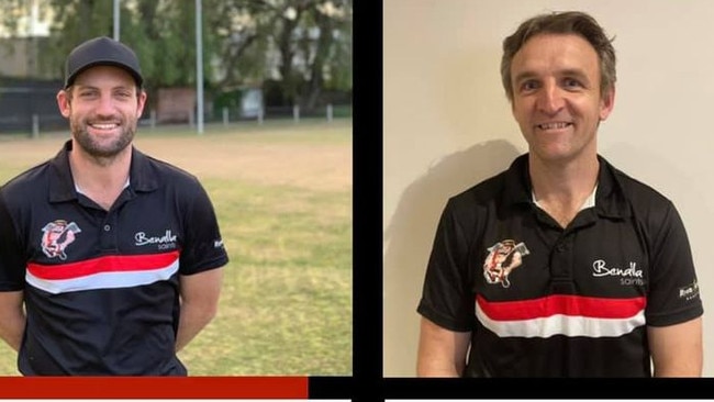 Supplied Editorial Will Martinello and Mark McKenzie were named Benalla coaches for 2022. Photo: Facebook.