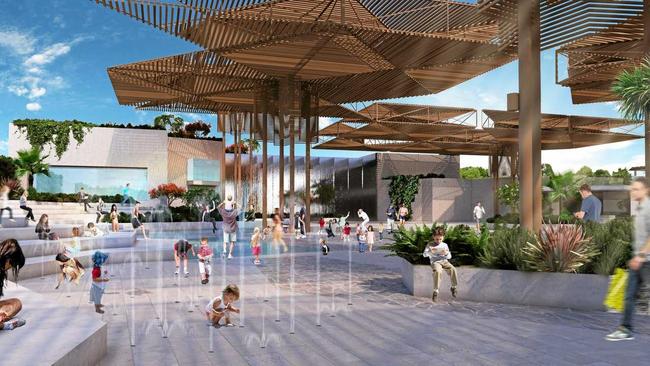 Artists impressions of the future Ipswich city mall, revealed today.