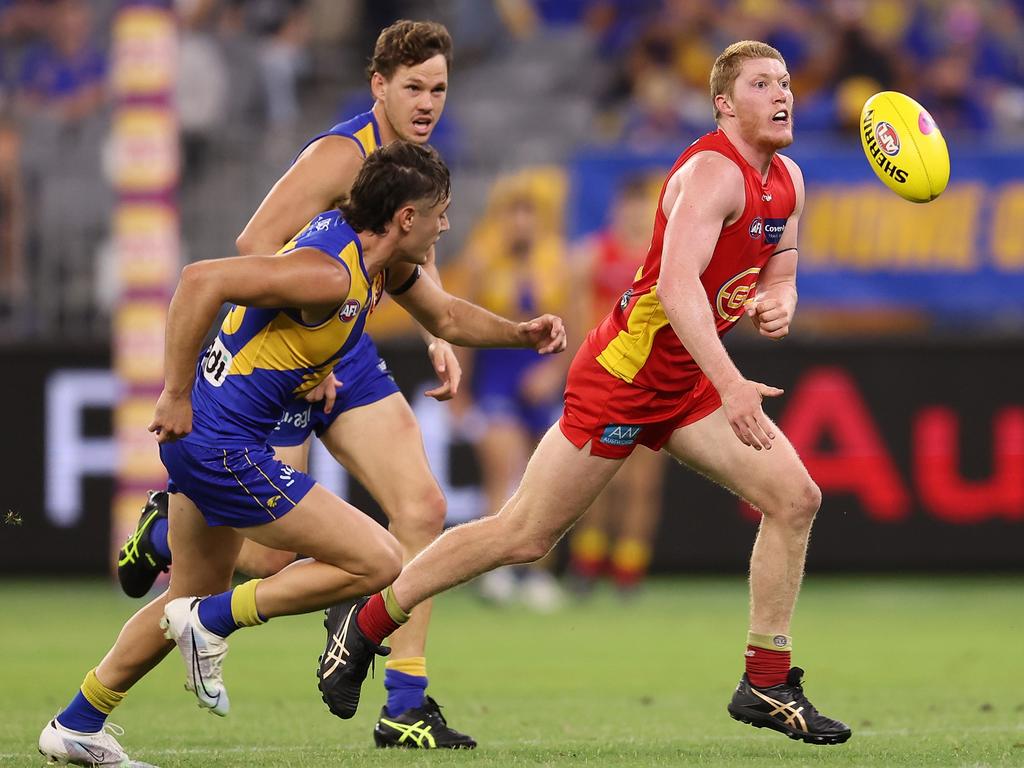 Matt Rowell was in fine form for the Suns against the Eagles. Picture: Paul Kane/Getty Images