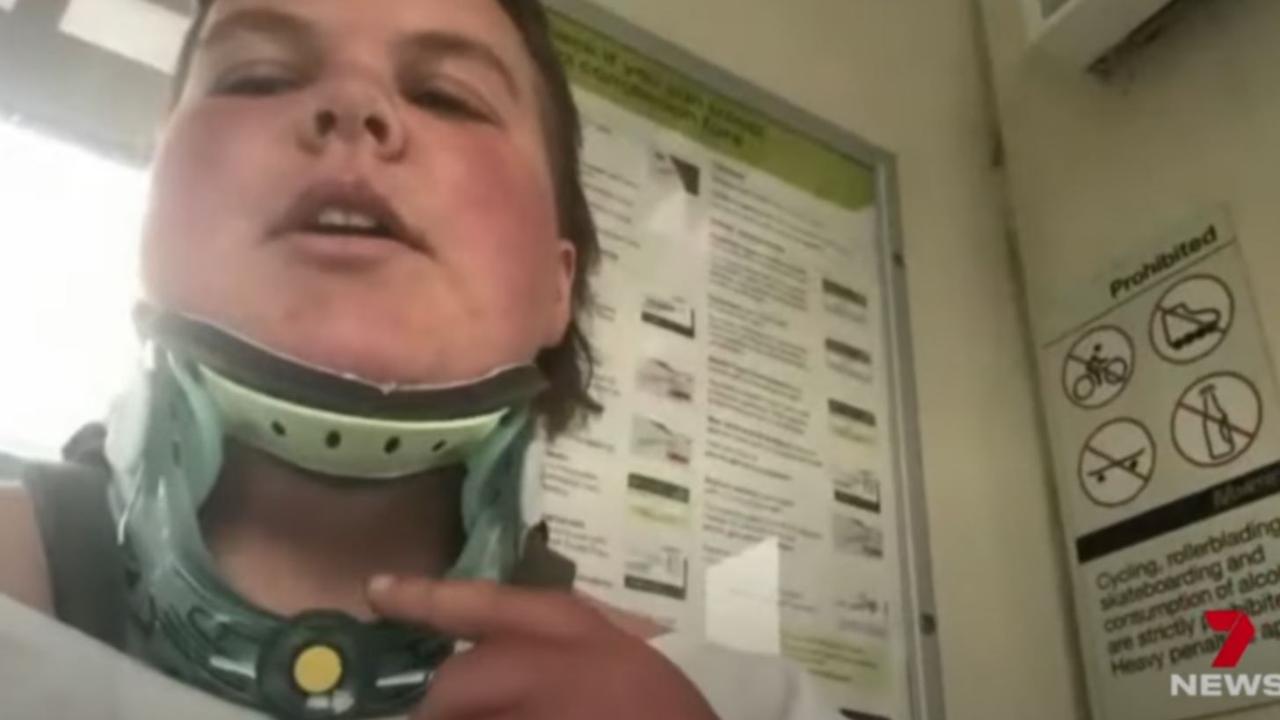 Emma Strickland suffered spinal injuries when a diver landed on her at The Pillars. Picture: 7 NEWS