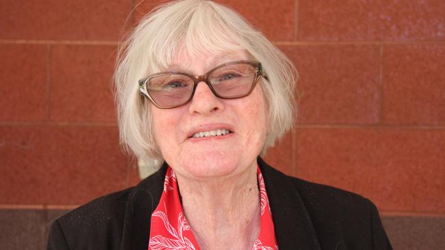Alice Springs retiree Clare Tucker says the cost of living is the biggest issue for her this federal election. Pictured at the Braitling Primary School voting centre on May 3, 2025. Picture: Gera Kazakov