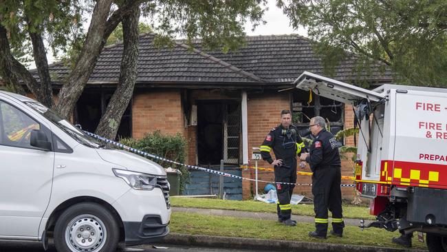 Two young boys and a baby girl were killed when the home on Freeman St was engulfed by fire about 1am. Picture: NewsWire / Simon Bullard