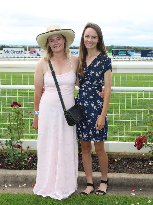 Nicole Catto and Charlotte Stewart attend the Ballarat Cup. Picture: Brendan Beckett