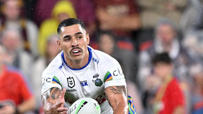 The Raiders suffered a potentially massive injury blow, with Jamal Fogarty unable to return to the field in the second half with a bicep injury. Picture: Getty Images