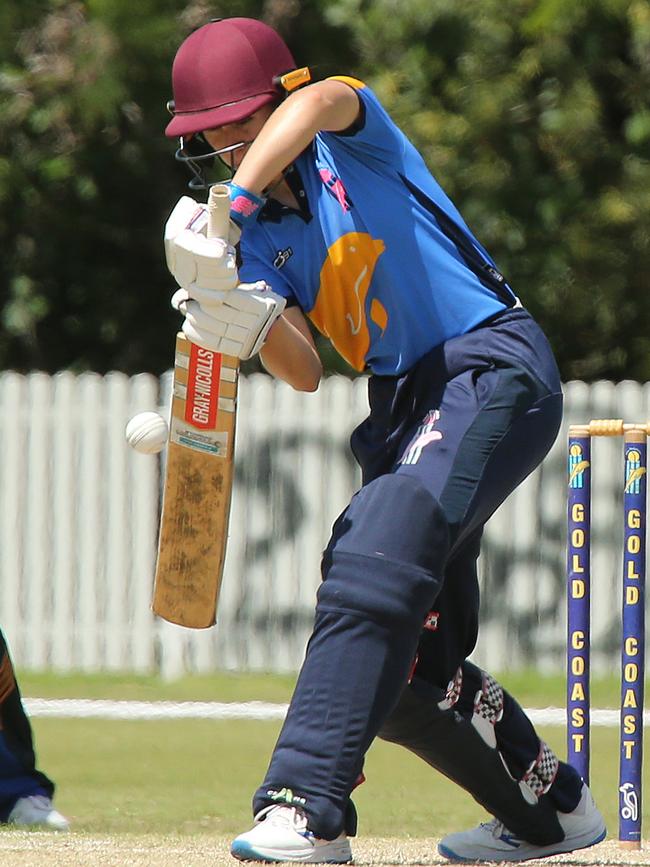 Gold Coast’s Tara Wheeler batting in the Katherine Raymont Shield. Picture: Mike Batterham