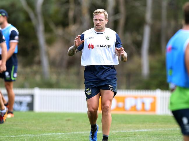 Blake Austin at Raiders training at Raiders Headquarters in Canberra. Picture Kym Smith