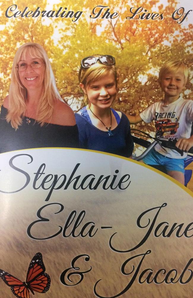 Celebrating the lives of Stephanie King and her children Ella-Jane and Jacob at their funeral on April 12, 2017.