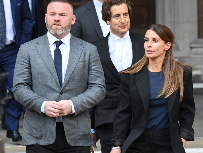 Wayne Rooney and Coleen Rooney depart the Royal Courts of Justice, Strand on May 10, 2022 in London, England. Picture: Eamonn M. McCormack/Getty Images.