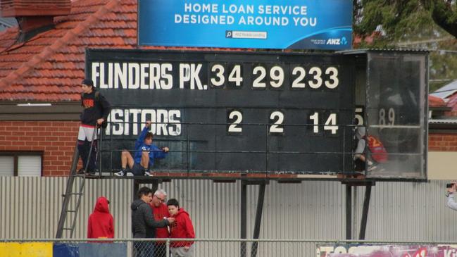 The scoreboard from Portland’s round one loss to Flinders Park did not make good reading for the Thunder. Picture: Sharon Chamings