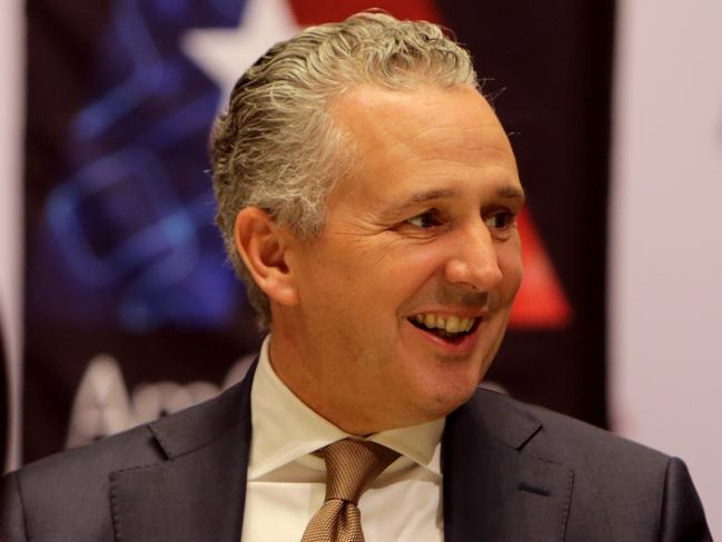 Telstra CEO Andrew Penn at a recent lunch in Melbourne. Picture: Stuart McEvoy/The Australian.