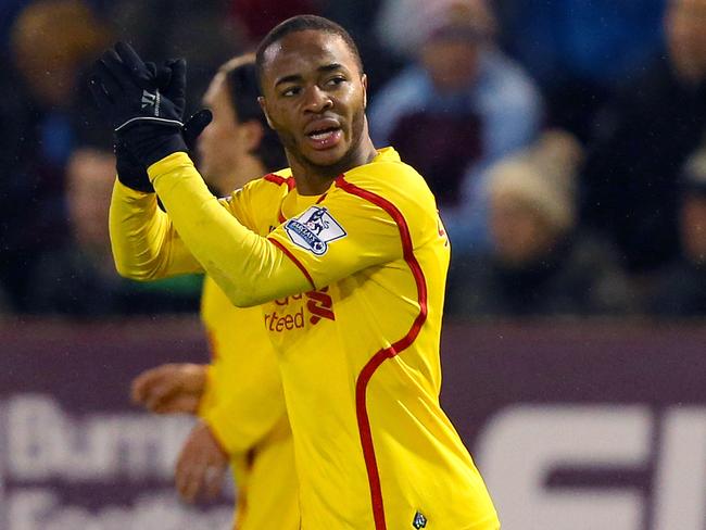 Liverpool's Raheem Sterling celebrates scoring the only goal of the game against Liverpool during the English Premier League soccer match at Turf Moor, Burnley, Friday Dec. 26, 2014. (AP Photo/PA, Dave Thompson) UNITED KINGDOM OUT NO SALES NO ARCHIVE