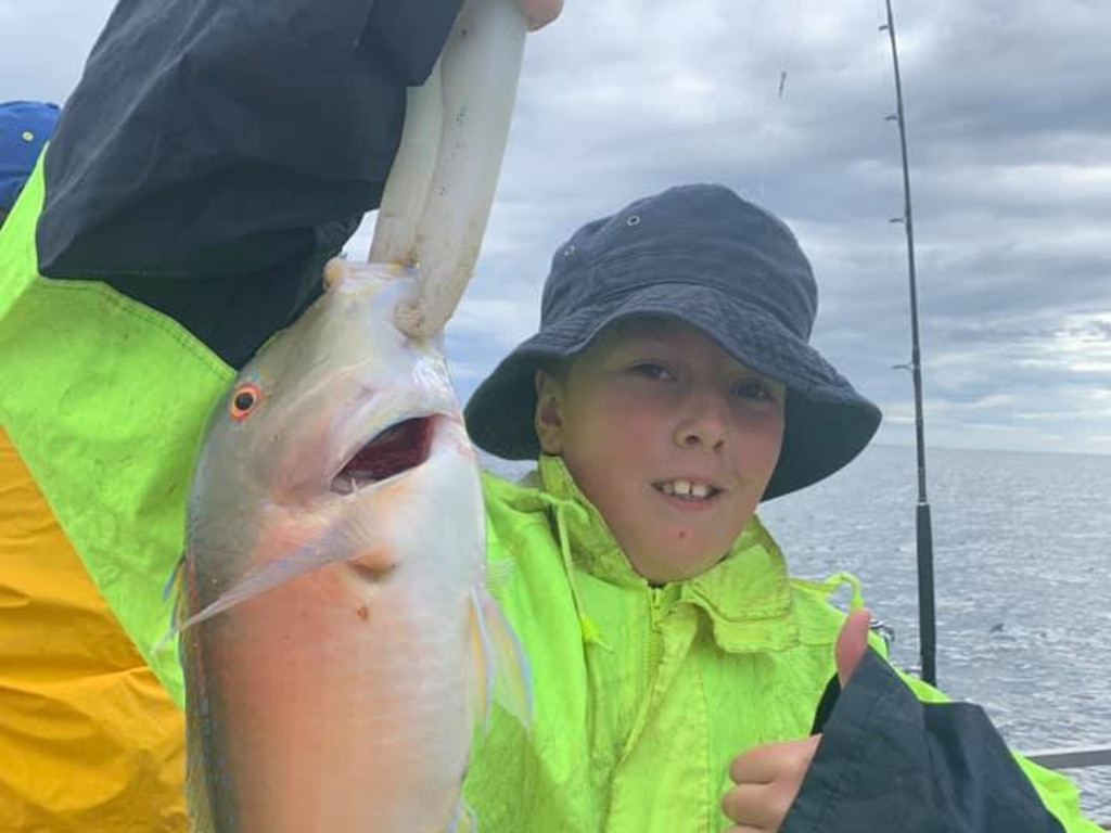 Myles Doman, 11, from Inverell, hooked onto a few nice venus tuskfish while on a Reeltime Charters fishing trip.