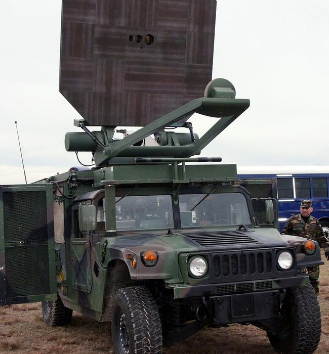 The US developed the Active Denial System as a way to respond to a hostile crowd in a nonlethal way. Picture: Elliott Minor/AP