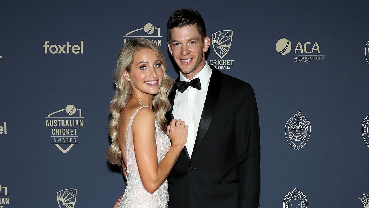 Tim Paine and wife, Bonnie, have two children together. Picture: Graham Denholm/Getty Images
