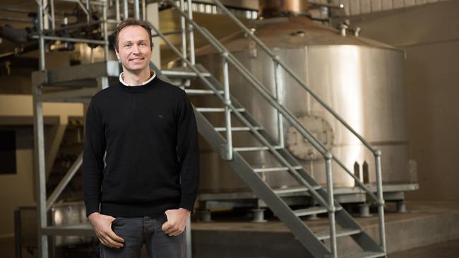 Ostra Distillers founder Dawid Ostrowski at the company's facility in Robinvale, Victoria. Picture: Simon Shiff