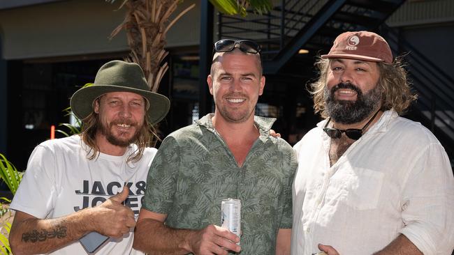 Reece Conway, James Beach and Dylan O Connor at the 2023 Darwin Cup Carnival Guineas Day. Picture: Pema Tamang Pakhrin