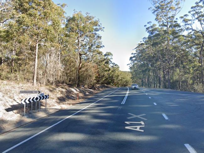 The collision occurred near the intersection with Hardakers Road at Broadwater, north of Eden. Picture: Google Maps