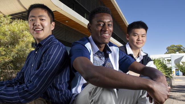 Top scoring International Baccalaureate students. Siyu Cai - St PeterÃ¢â¬â¢s College, Enoch Osei-Tutu - Pembroke School,  Henry Zhao St PeterÃ¢â¬â¢s College. 18th December 2024. Picture Brett Hartwig