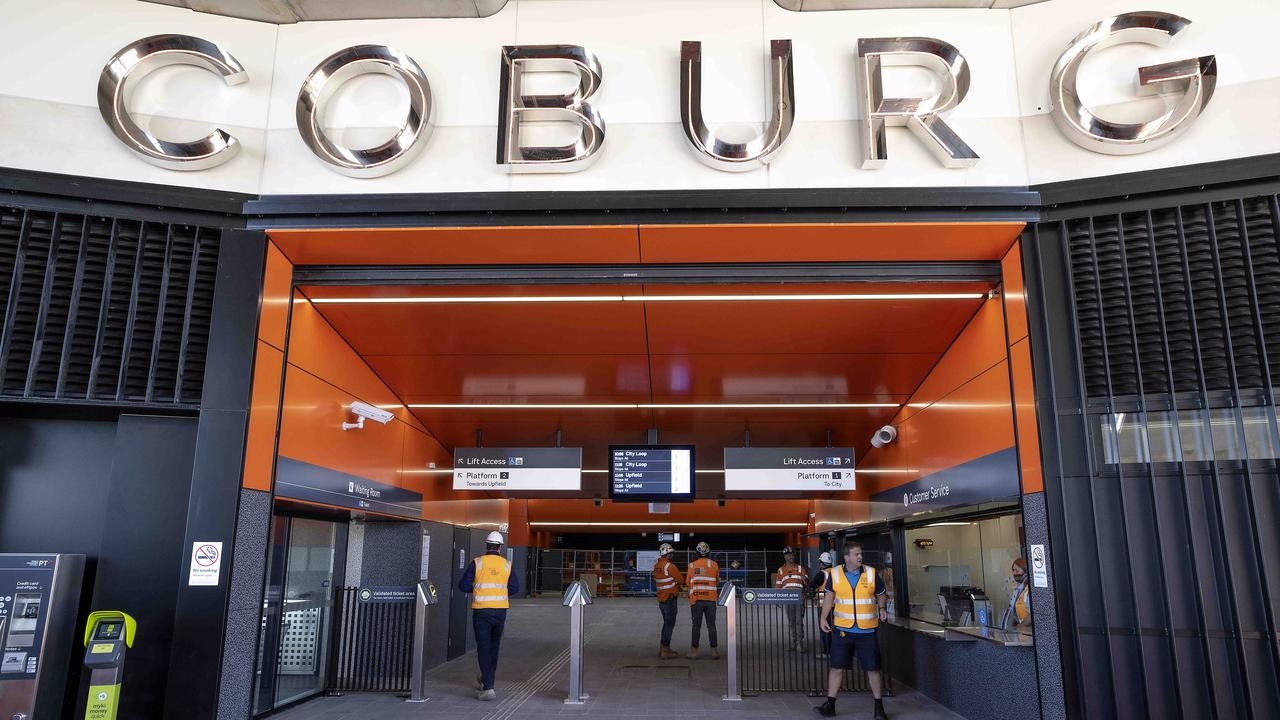 Caspar loves the modern sections of Coburg train station, which opened in 2020. Picture: Ian Currie