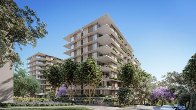 An artist’s impression of the $121m development planned for East and West Quarters St Leonards.