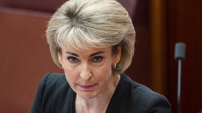 Attorney-General Michaelia Cash in the Senate at Parliament House in Canberra on Wednesday. Picture: Martin Ollman