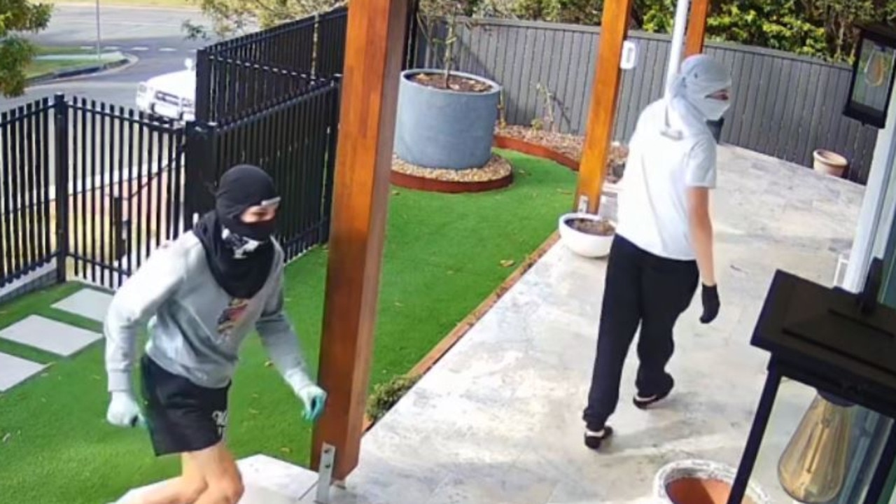 Victims of Crime, stills from a home owner's CCTV, from a youth break in Bulimba as the thieves got intercepted by the police and the owner - Photo Supplied,