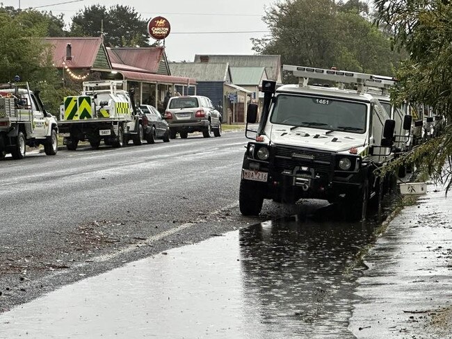 Rain has dampened the fire in Briagolong. Picture: Tim Lee/Facebook