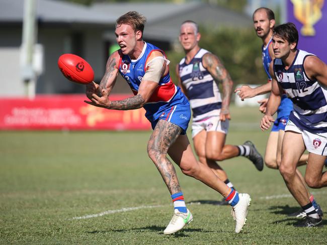 Bulldogs' Josh Matulis in the AFL Cairns seniors match between Centrals Trinity Beach Bulldogs and Port Douglas Crocs, held at Crathern Park, Trinity Beach. Picture: Brendan Radke