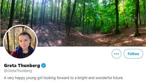 Greta Thunberg has changed her Twitter bio.