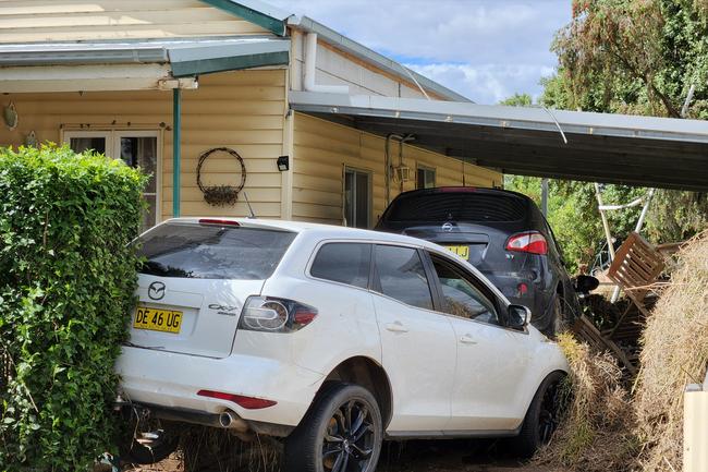 Huge storms late Sunday caused a massive flash flood in the middle of the night in Eugowra, with houses washed off their foundations, and cars and other items strewn though the town. Picture: Chris Watson/Farmpix Photography