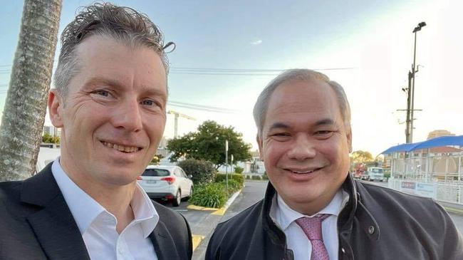 Tweed Cr James Owen with Gold Coast Mayor Tom Tate. Photo: Facebook