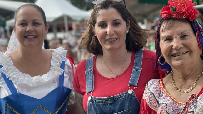 Cairns Italian Festival 2023: Michelle Borgo, Maria Giuffrida and Maria Balsamo. Picture: Bronwyn Farr