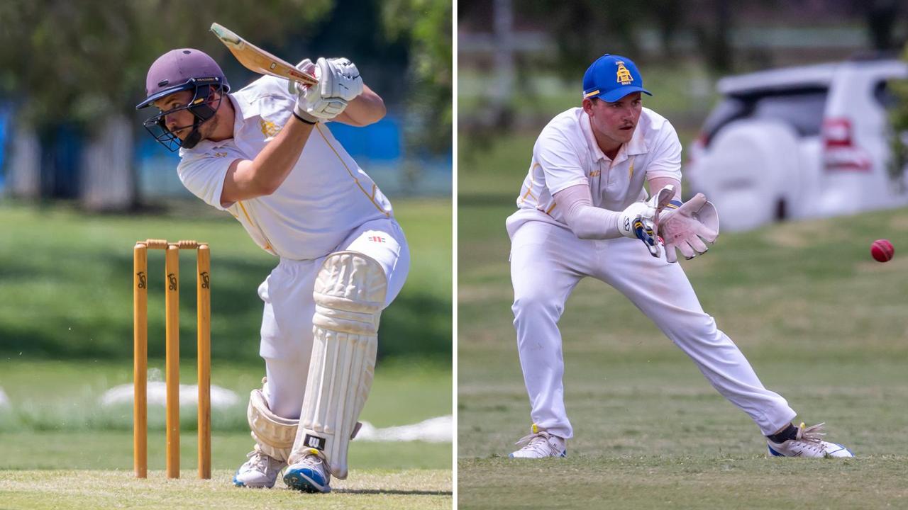 Gympie cricket captain Trent Riddell in action. Pictures: Contributed.