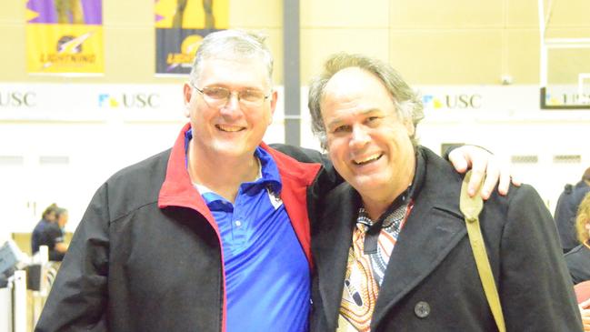 Fan Fair (right) with former Toowoomba QBL coach Anthony Corcoran.