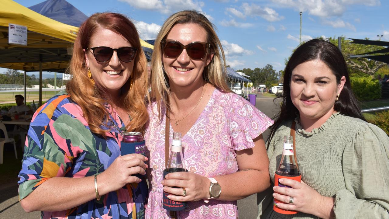 Kacey King, Tamara Tavasci and Jamie Shadbolt at The Gympie Times Ladies Race Day.