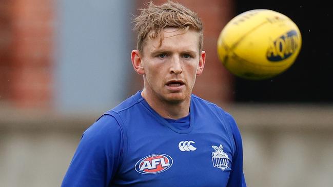 MELBOURNE, AUSTRALIA – JUNE 10: Jack Ziebell in action during the North Melbourne Kangaroos training session at Arden Street on June 10, 2021 in Melbourne, Australia. (Photo by Michael Willson/AFL Photos via Getty Images)