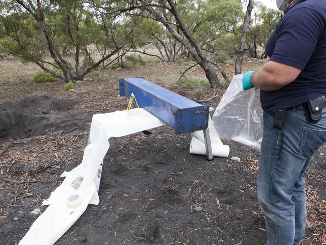 The drugs were concealed inside a purpose built transport stand, being used to secure commercial equipment. Picture: AFP